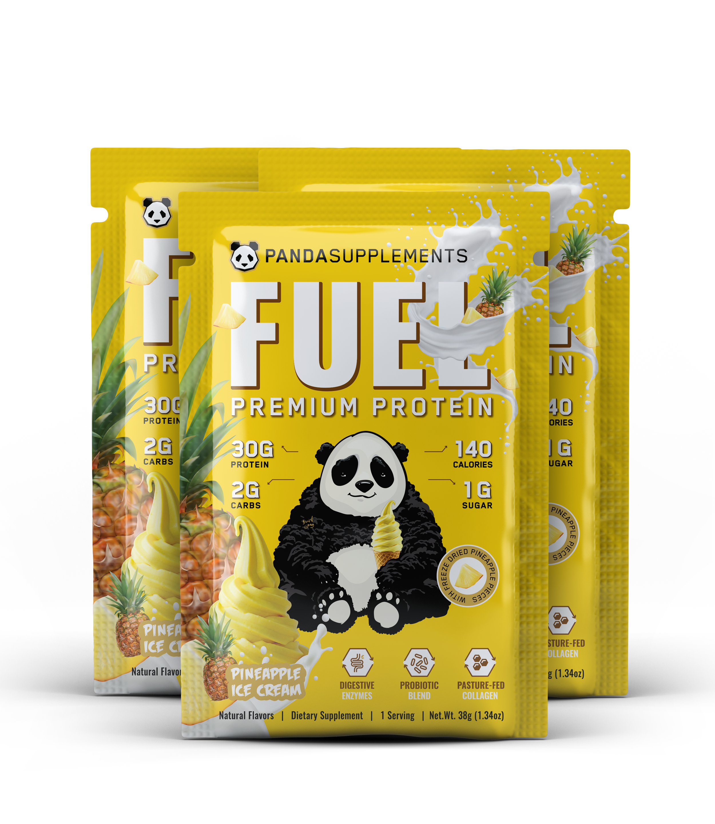 FUEL Premium Protein (Pineapple Ice Cream) - 3 Sample Pack – Panda