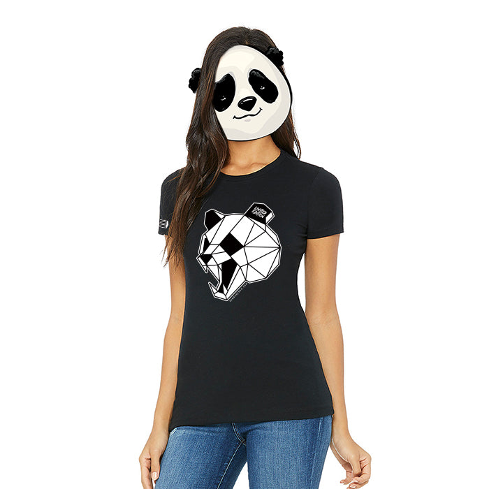 Eenhoorn Ninja Panda Percentages Grijs Dames T-Shirt Tee