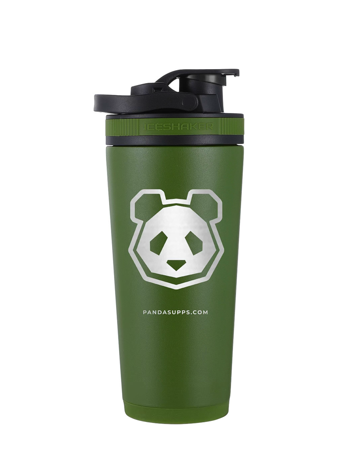 Army Green Stainless Steel Insulated Ice Shaker - Panda Logo