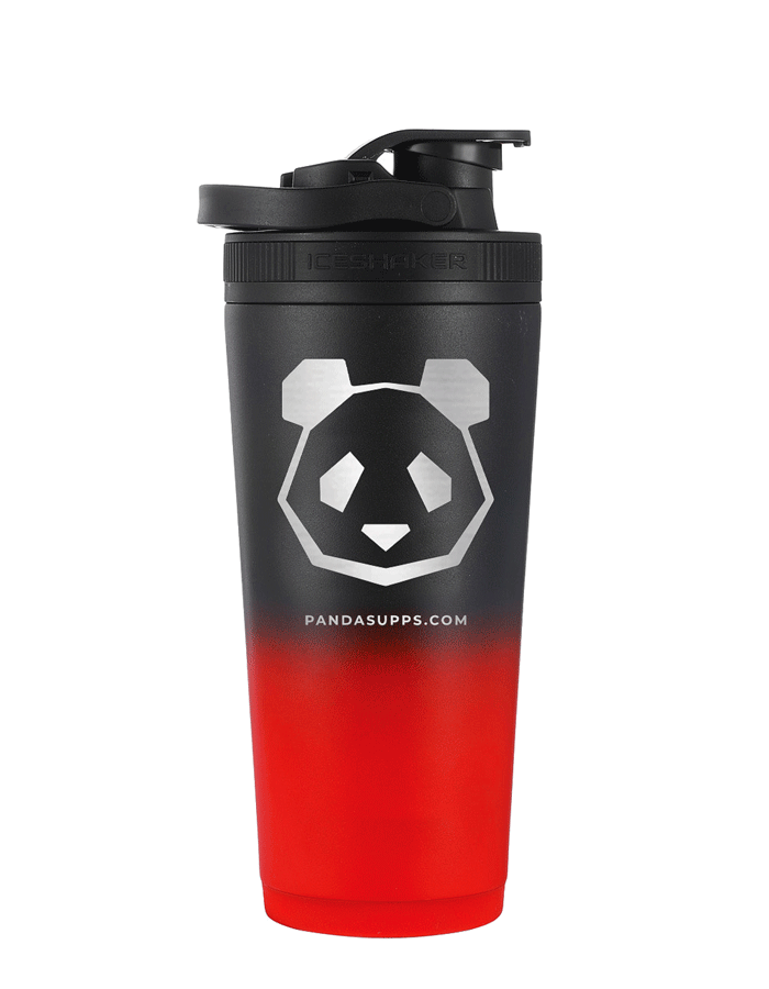 Black & Red Stainless Steel Insulated Ice Shaker - Panda Logo