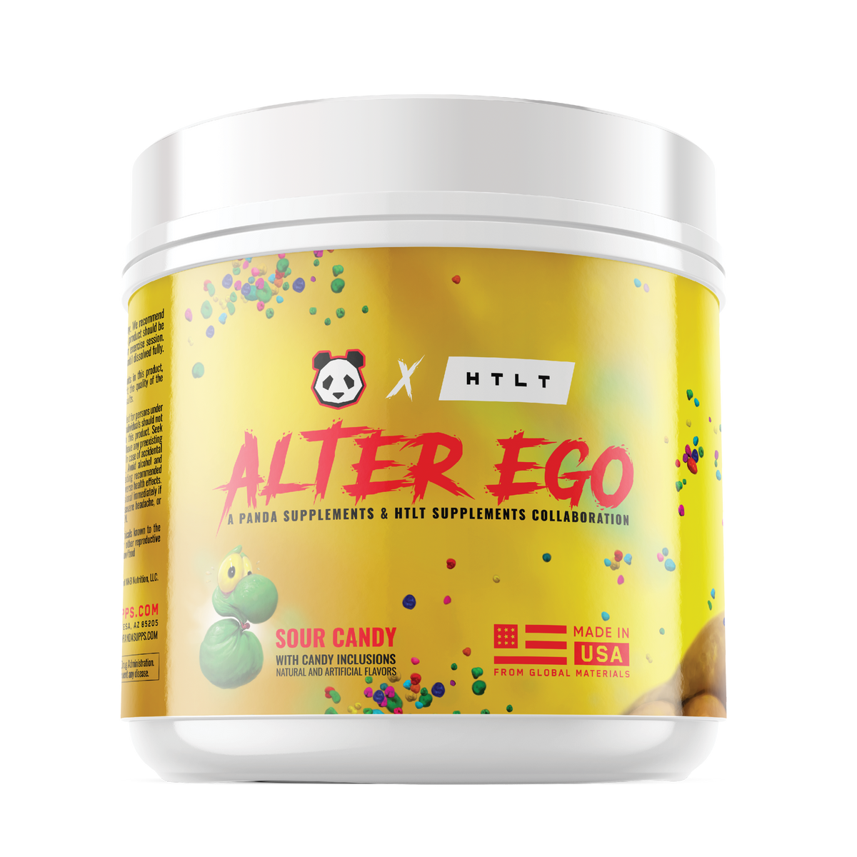 (Ambassadors & Athletes link ONLY) A Panda Supplements™ &  HTLT Collaboration Pre Workout - Alter Ego (Sour Candy) With Candy Inclusion 