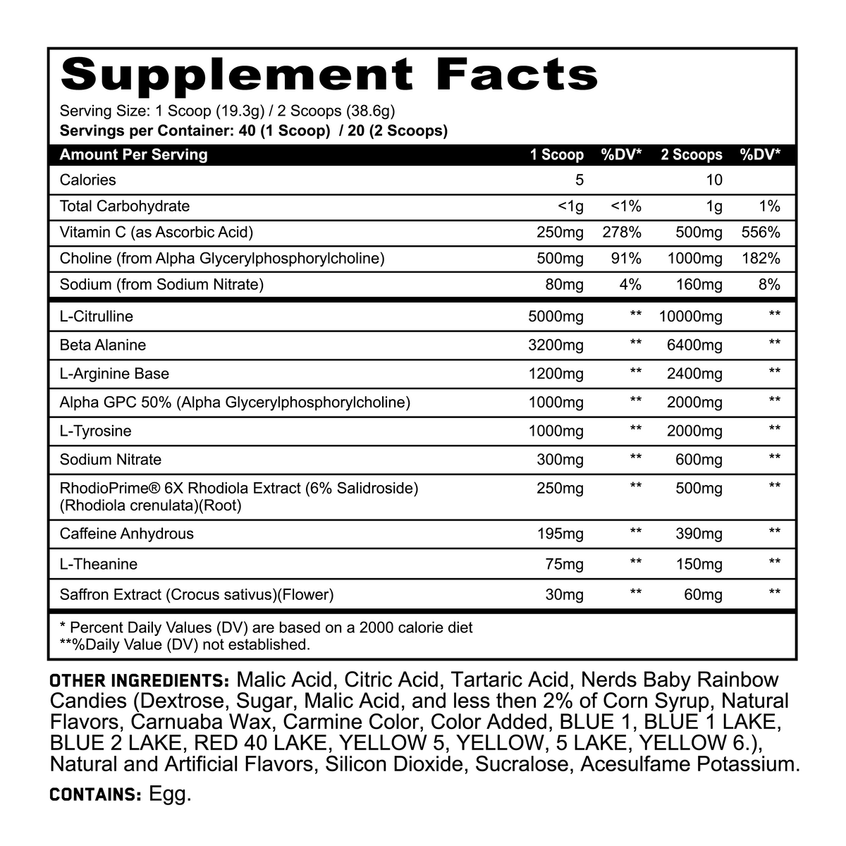 (Ambassadors & Athletes link ONLY) A Panda Supplements™ &  HTLT Collaboration Pre Workout - Alter Ego (Sour Candy) With Candy Inclusion 