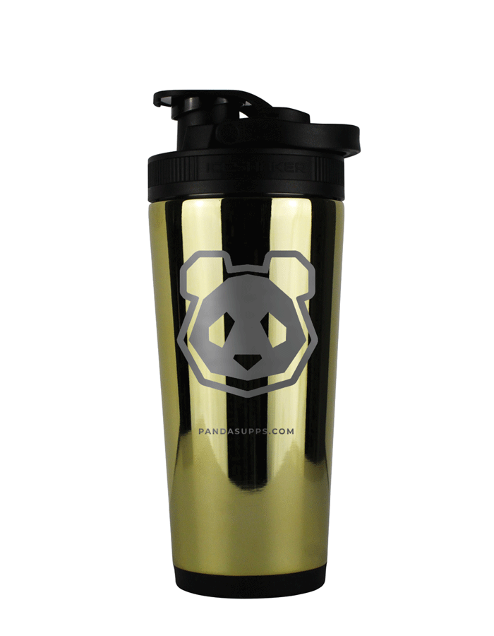 Gold Stainless Steel Insulated Ice Shaker - Panda Logo