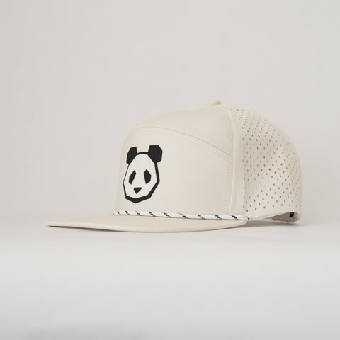ALL NEW Performance 7 Panel Flat Bill Snapback PVC Patch Panda Head