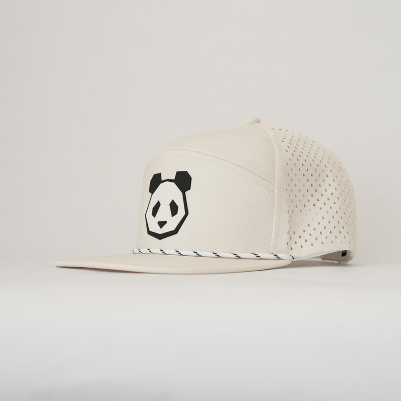 ALL NEW Performance 7 Panel Flat Bill Snapback PVC Patch Panda Head