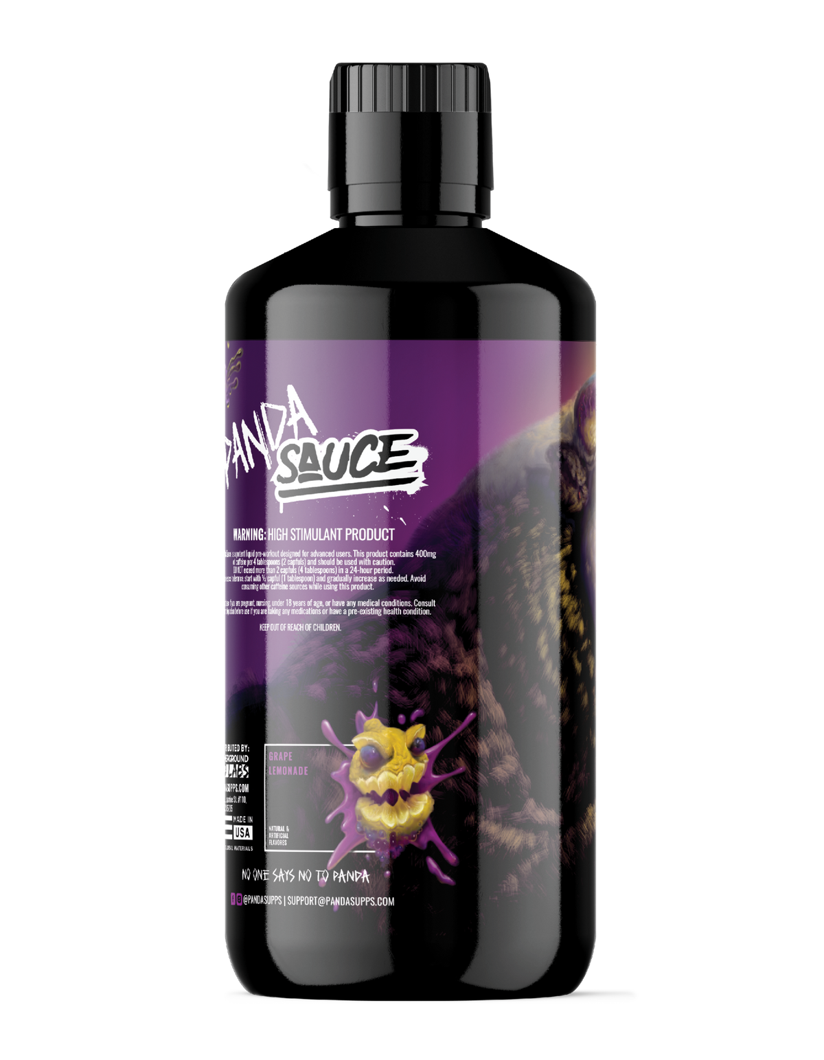 Panda Supps X Pump Sauce Collaboration Liquid Pre Workout - PANDA SAUCE (Grape Lemonade)