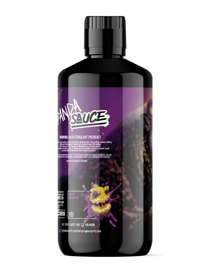 Panda Supps X Pump Sauce Collaboration Liquid Pre Workout - PANDA SAUCE (Grape Lemonade)