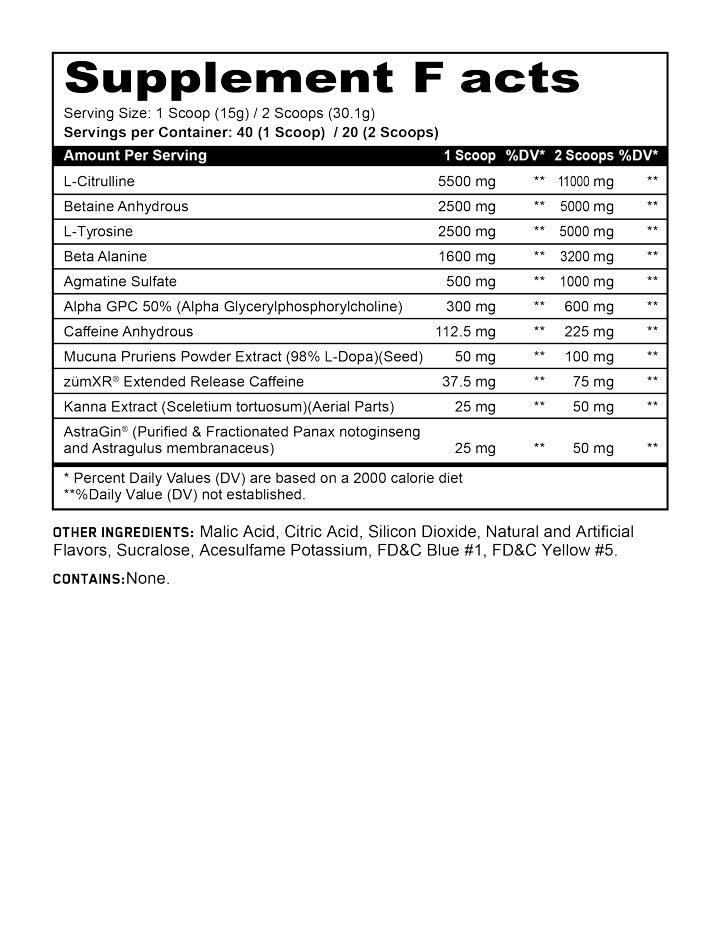 PANDAMUS Pre Workout Choose your Level (Level I,II,III) (Choose Flavor)