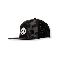 ALL NEW Performance 7 Panel Flat Bill Snapback PVC Patch Panda Head