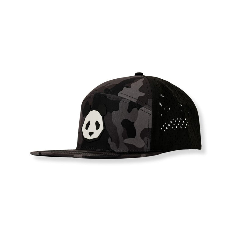 ALL NEW Performance 7 Panel Flat Bill Snapback PVC Patch Panda Head