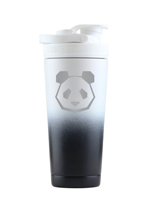 Black & White Stainless Steel Insulated Ice Shaker - Panda Logo