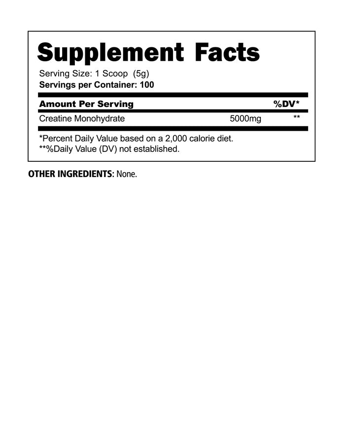 Creatine Monohydrate (5 Grams) 100 Serving – Panda Supps