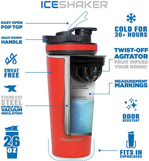 Black & White Stainless Steel Insulated Ice Shaker - Panda Logo