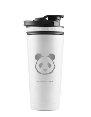 White Stainless Steel Insulated Ice Shaker - Panda Logo